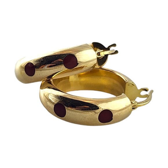 14K Yellow Gold Hoop Earrings #15869 - Picture 3 of 9